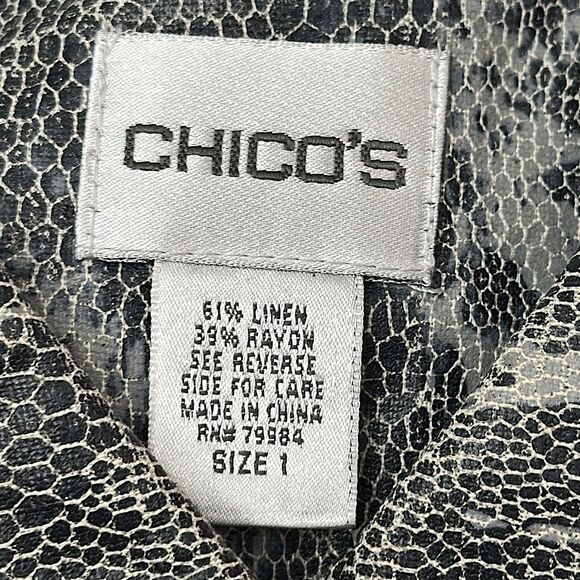 Chico's Gray Jacket Size 1 (8) Peter Pan Collar - Picture 11 of 11